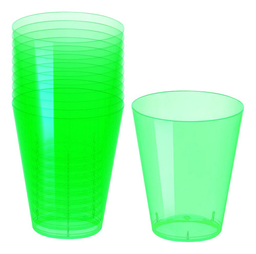 Set 10 Vasos Neón 230 Ml Para Fiestas Brillan Con La Luz Uv.