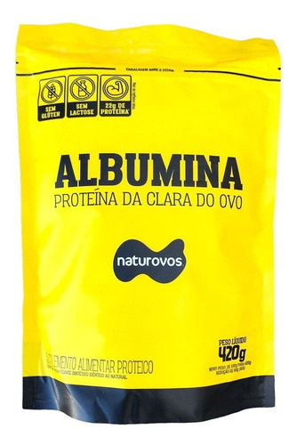 Albumina Pura Natural (80% De Proteína) - 420g - Naturovos