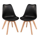 Kit 2 Cadeiras Leda Preta - Charles Eames