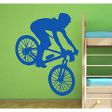 Vinilo Decorativo Silueta Chico Biker Pared Mas Diseños 4u