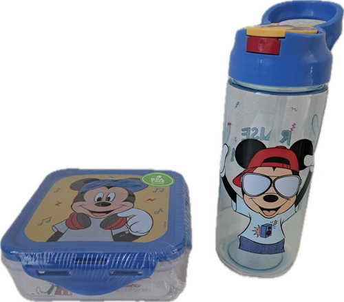 Pack Botella De Agua(400 Ml) + Hermético(500 Ml ) Disney