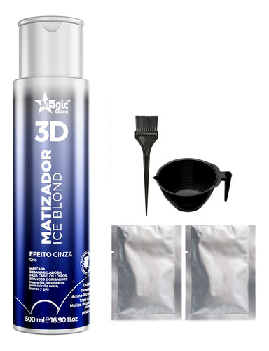 Kit Matizador 3d Ice Blond - Efeito Cinza - 500ml + Cumbuca