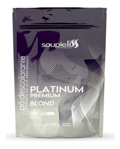 Pó Descolorante Prata Platinum Plex Souple Liss 9 Tons 500g