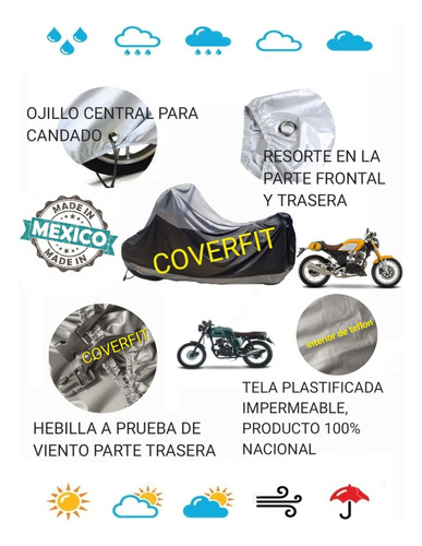 Funda Impermeable Para Motocicleta Italika Cafe Racer