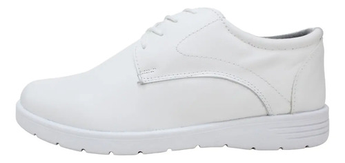 Zapato Enfermero Enfermera Agujeta Clinico Piel Blanco