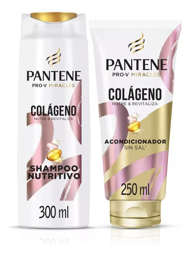  Pack Shampoo Y Acondicionador Pantene Cólageno 300/250 Ml