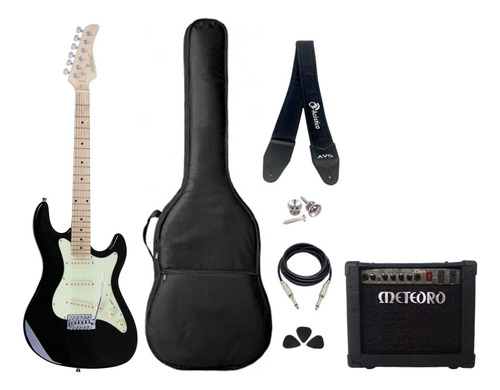 Guitarra Strinberg Sts100 Preta Acessórios + Amplificador
