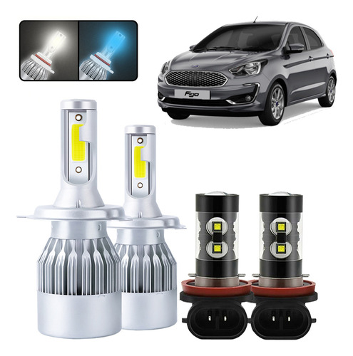 Kit De Focos Led H4 H11 Para Ford Figo 2016-2020