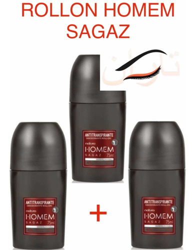 Kit C 3: Rollon Antitranspirante Natura Homem Sagaz 75ml