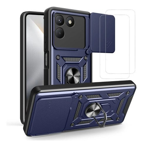 Funda For Tecno Pova 7 4g/ Lj6 Rudo Carcasa + 2 Micas