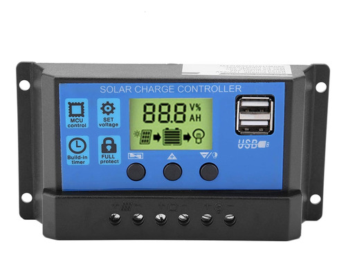 Controlador De Carga Solar Pwm 12v 24v Panel Usb