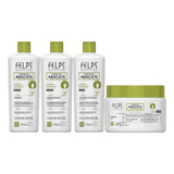 Felps Cachos Kit Shampoo Condicionador Máscara + Ativador 