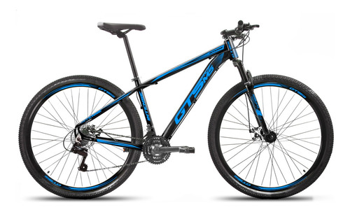 Bicicleta Bike Aro 29 Mtb Freio Disco 21v Gts Pro M5 Intense Cor Preto/azul Tamanho Do Quadro 19  