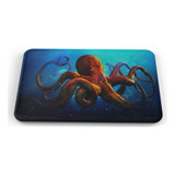 Tapete Pulpo Enojado Mar Baño Lavable 40x60cm