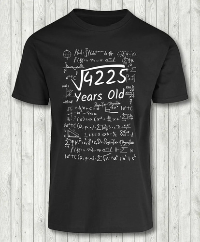 Playera Cumpleaños Matemáticas Raíz Cuadrada 65-101 Años