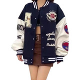 Unisex Street Jacket Embroidered Leather Baseball Jersey