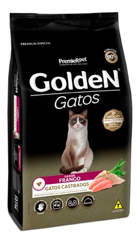 Alimento Golden Premium Especial Castrados Para Gato Adulto Sabor Frango Em Sacola De 3kg