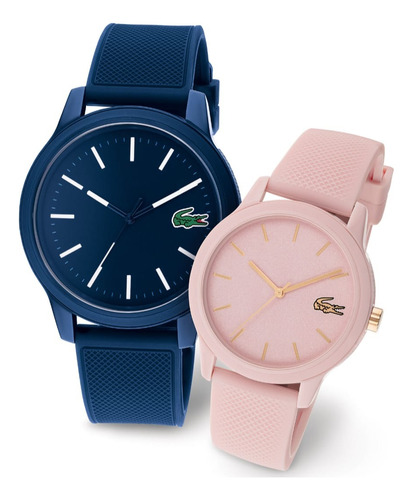 Set De 2 Relojes Lacoste Para Pareja 2070008 Rosa Y Azul