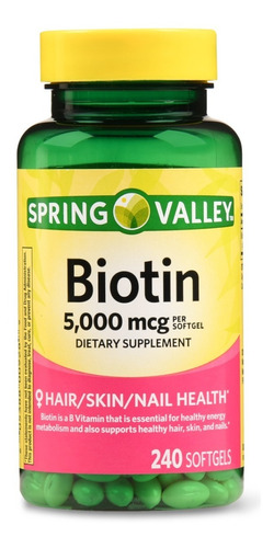 Biotina Premium Piel Cabello Uñas 5,000mcg 240 Cap Eg Bb37