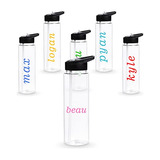 Botellas De Agua Transparentes De 24 Oz Pajita, Paquete...