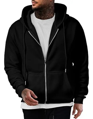 Sudadera Hombres Casual Moda Capucha Color Sólido Chamarra | MercadoLibre