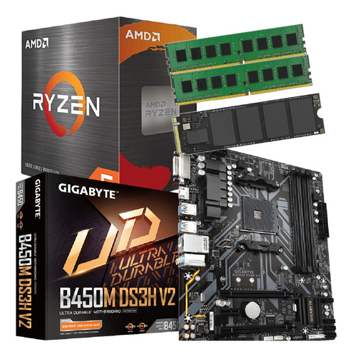 Combo Actualizacion Pc Amd 4600g + Mother + 16 Gb + Nvme 240