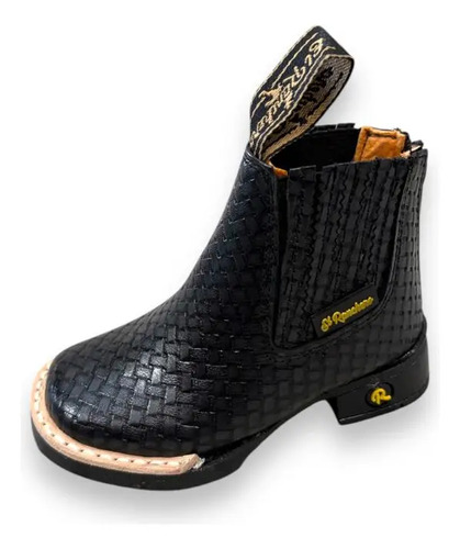 Bota Botín Vaquero De Bebe Grabado Petatillo