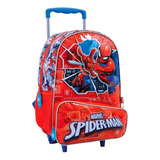 Mochila Spiderman Con Carrito 16 Pulgadas