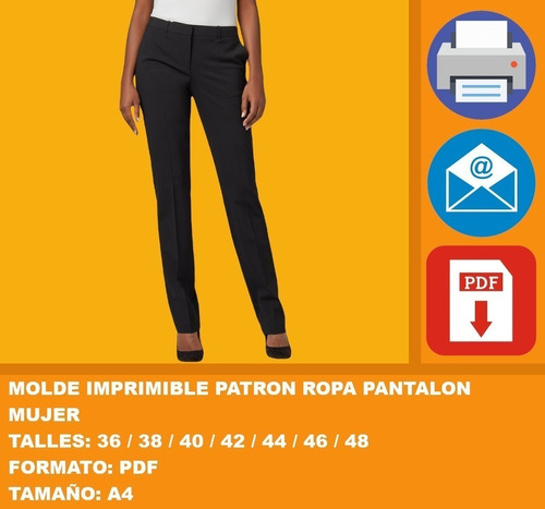 Molde Imprimible Patron Ropa Pantalon Mujer Promo 2x1