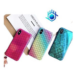 Case Escamas Para iPhone Tornasol Sirena Brillo Mujer Hombre