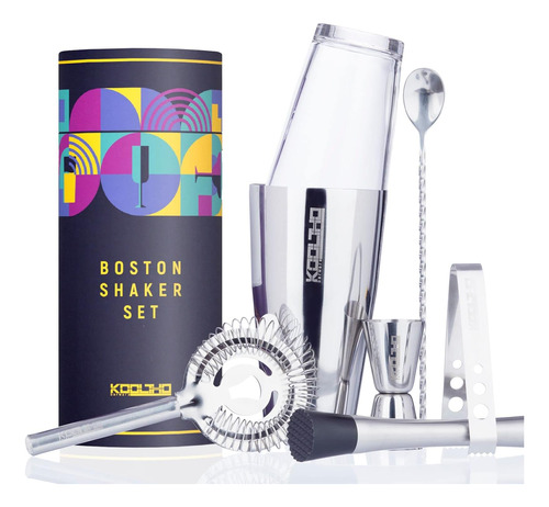 Boston Shaker Set Bartender Kit, Boston Shakers Con Vaso Mez