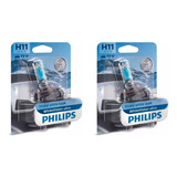 Kit 2 Lampara H11 Philips White Vision Ultra 12v 55w + W5w