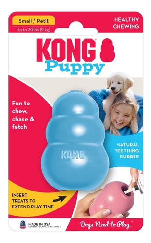 Kong Puppy Chico / Small Para Cachorro - Juguete No Tóxico Color Azul/ Rosa