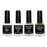 Kit Heburn 2 Esmaltes Base + 2 Top Coat ( Brillo Y Mate )