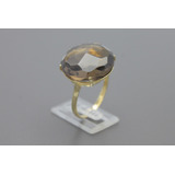 |6187| Anel Em Ouro 18k Com Quartzo Fume