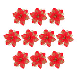 Guirnalda Roja Para Decoración De Flores Navideñas, 10 Unida