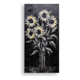 20x40cm Cuadro Tela Sublimada Dormitorio Girasoles Negros