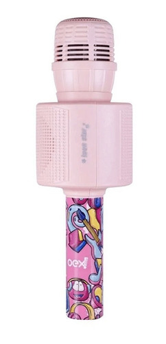 Microfone Teen Bluetooth 5.0 Oex Mk301 Recarregável Rosa