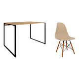 Kit Cadeira Eames + Mini Mesinha P/ Escritório Industrial