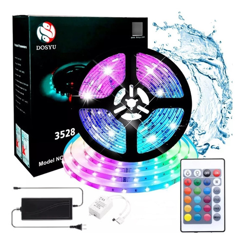 Tira Led Multicolor Rgb 3528 5m Luces Decorativas - Dosyu