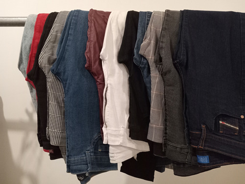 Lote De 12 Pantalones Jeans, Cuadrillé Y Gamuza.