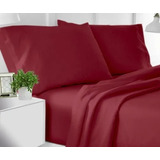 Sabanas 1800 Hilos Tira Bordada, Queen Tc Home Color Tinto