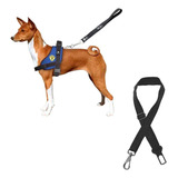 Guia Coleira + Cinto De Segurança Para Carros Peitoral Cães