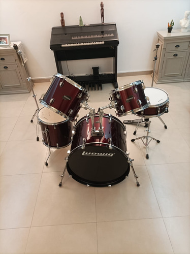 Bateria Ludwig Accent 5 Cuerpos Con Fierros Como Nueva