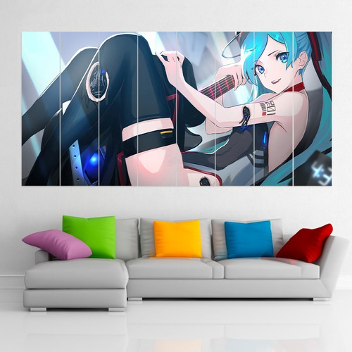 Cuadro Poliptico Hatsune Miku Vocaloid Xxl Art 192x100cm