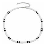 Collar Gargantilla Para Hombre Fimo Blanco Y Negro Aesthetic