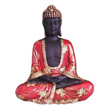 Buda Tibetano Hindu Meditação Manto Vermelho Envelhecido