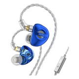 Audífonos Monitores Trn Mt4 Pro Blue Doble Driver Micrófono 