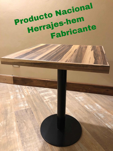 Mesa De Bar 60x60 Canto De Madera Dura Base 350mm Oferta!!