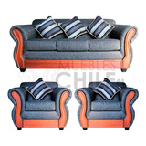 Juego De Living Boston Sofa Y Sillones Grafito/muebles Chile